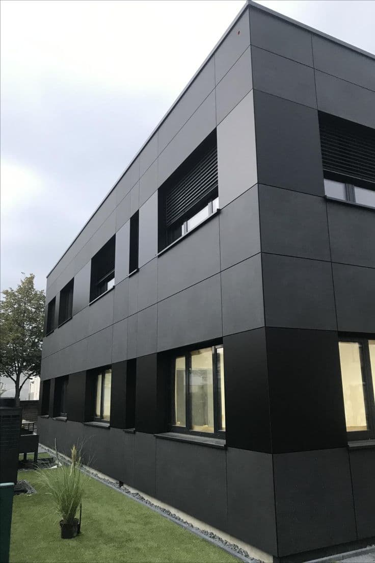 Structural ACP facade — Medical Centre Oranienburg, Germany Trespa® Meteon® Matt Black Cladding Panels
