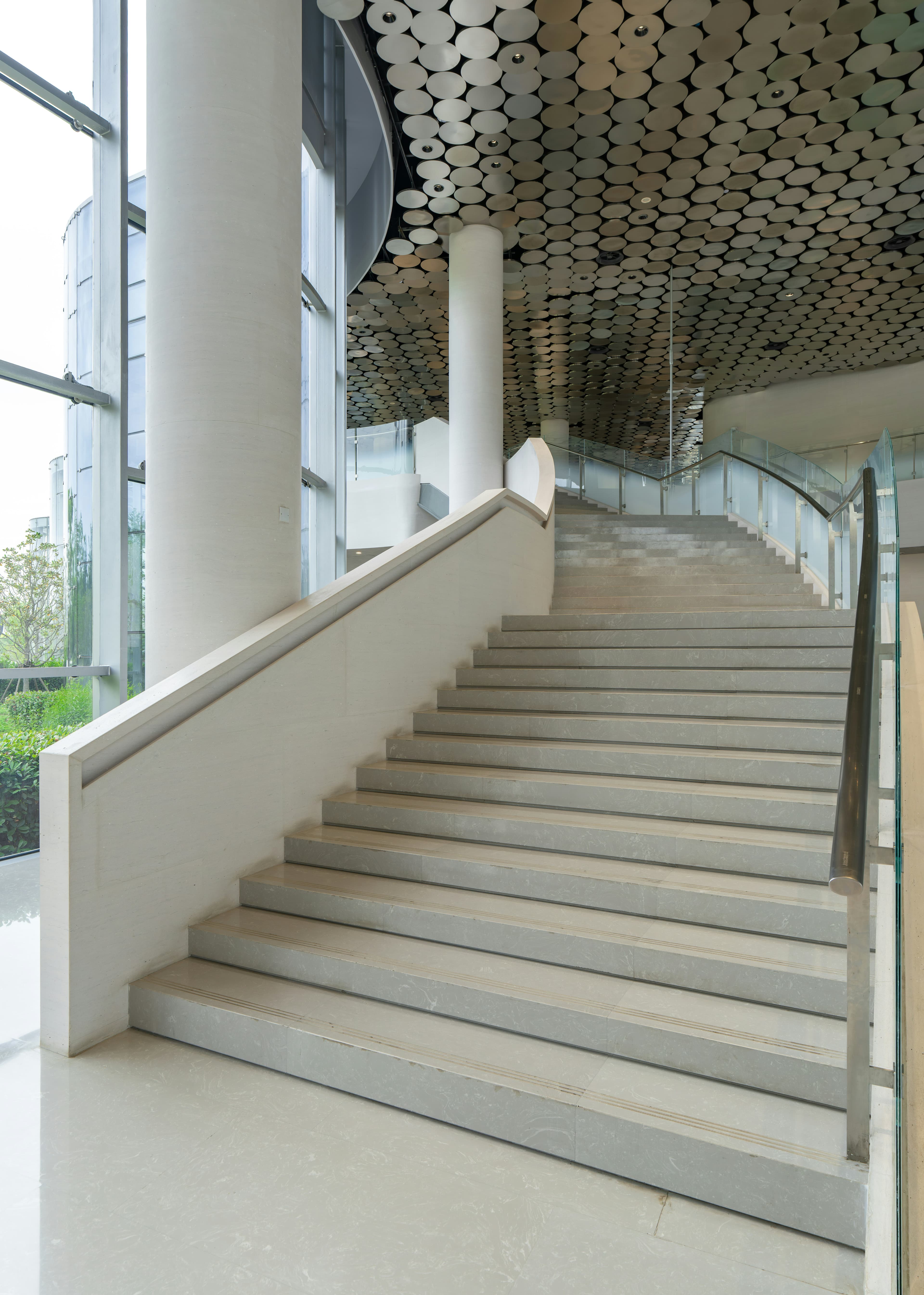 Monolithic custom staircase run with architectural lighting