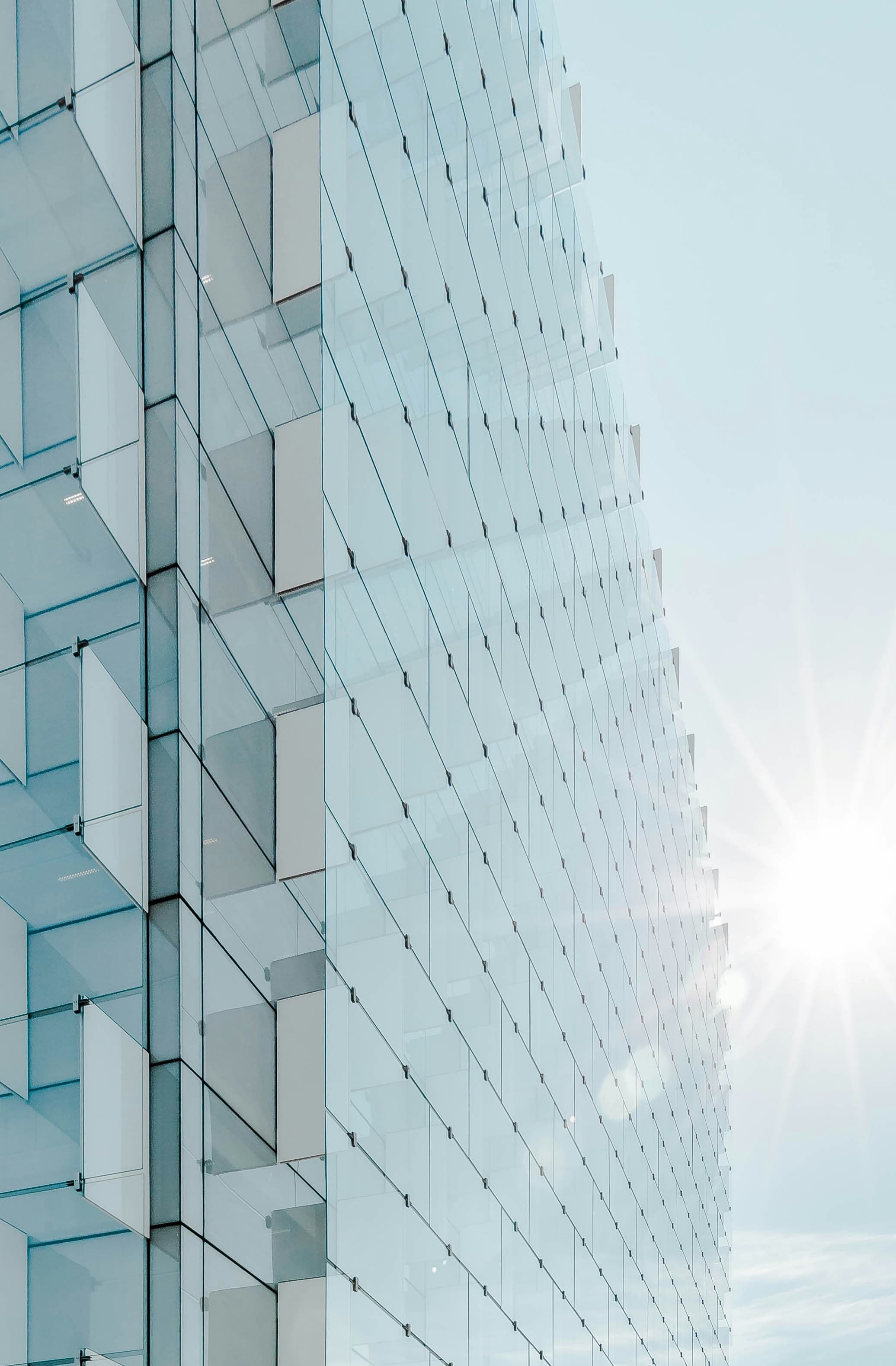 Feature glass facade with luminous transparency