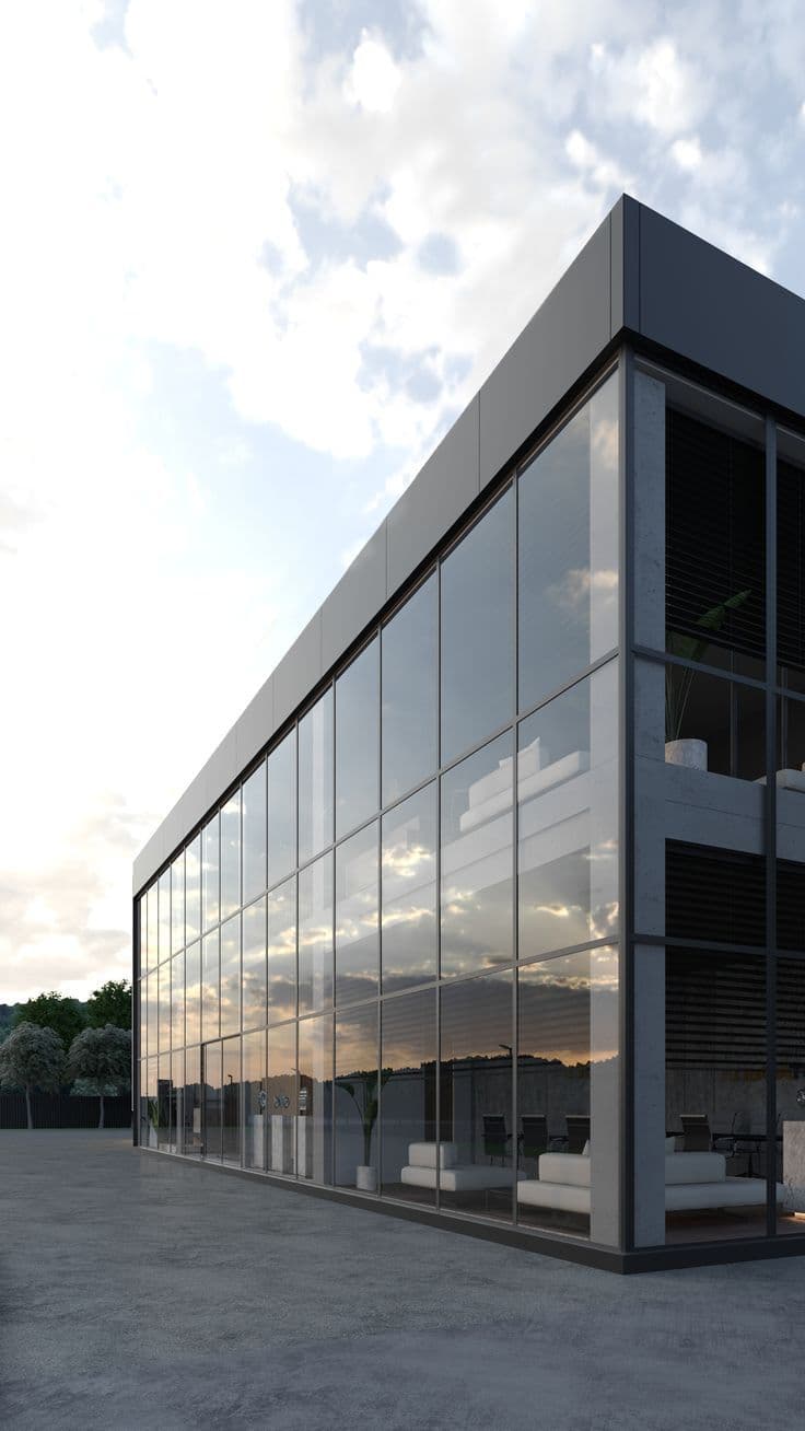 Facade glass — Office Center With Glass Facades