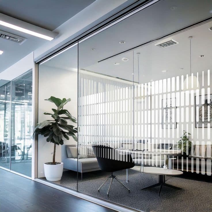 Architectural glass — High Quality Self Adhesive Window Film, Privacy Film, Frosted Glass Film For Office, Privacy Protection, Stripes, Glass Door Film, Pattern G 005 Etsy