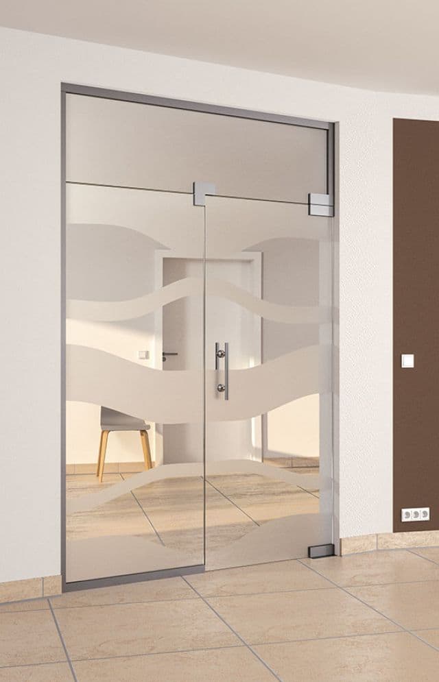 Architectural glass — Piktura Glastüren, Glasanlage Bodenmontage Zum