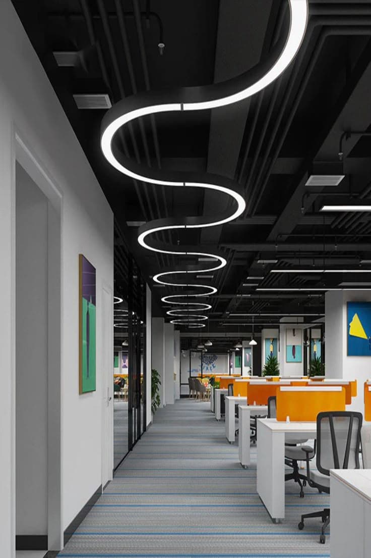 Feature POP ceiling with recessed lighting rhythm