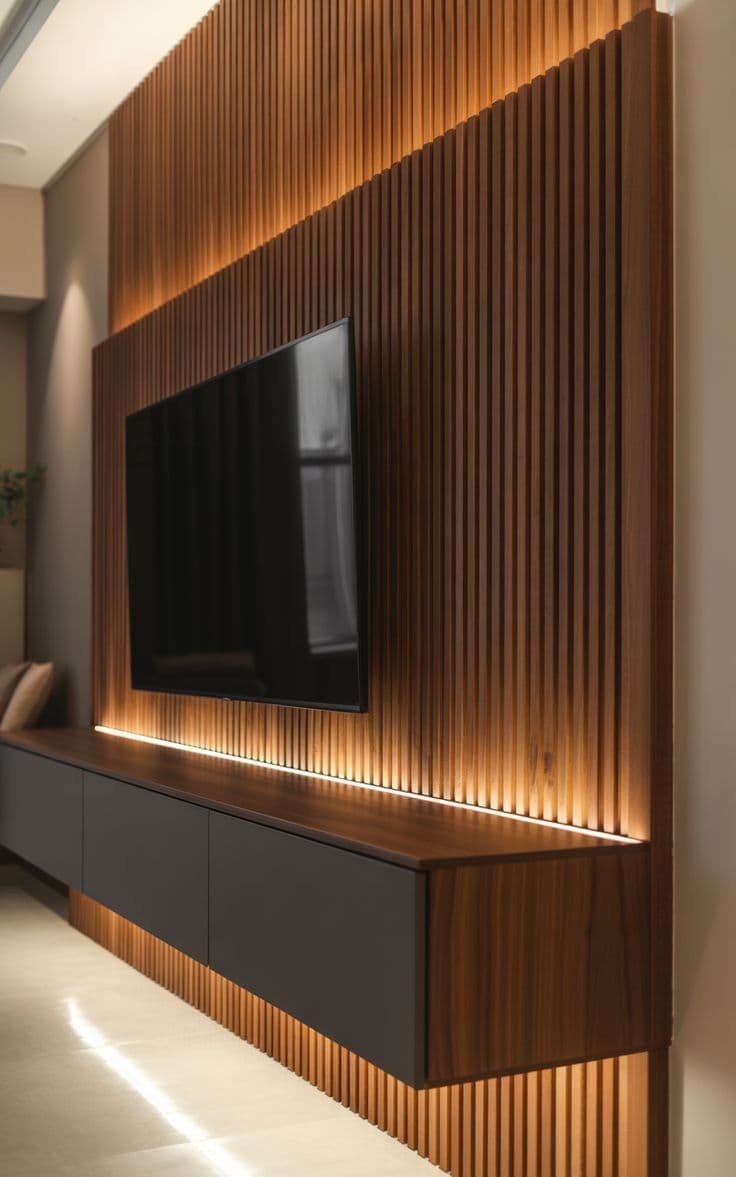 PVC louvers — TV Wall Design Living Room Ideas That Will Blow Your Mind