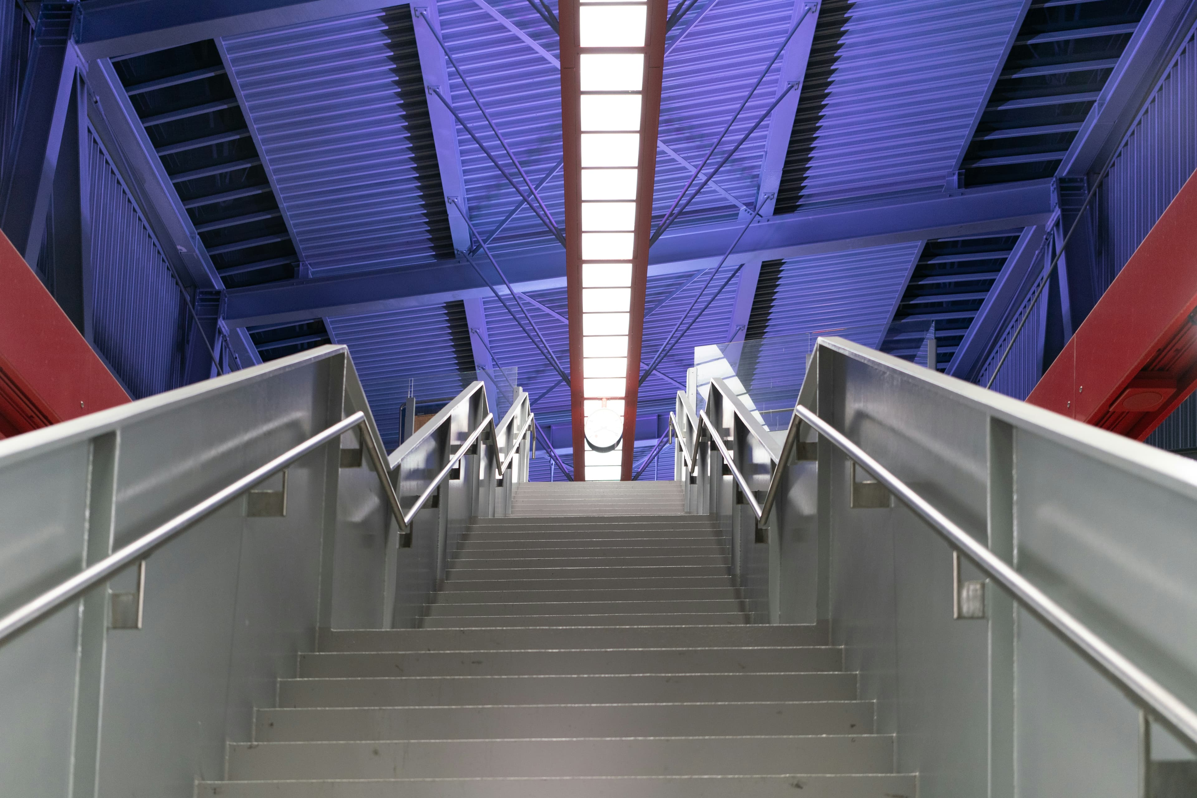 Modern stainless steel railing with clean vertical rhythm